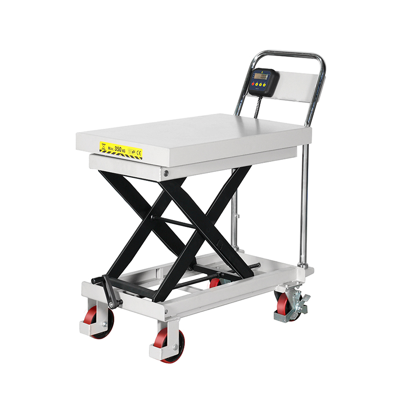 Carrello pesatore con piattaforma elevatrice manuale CPT300