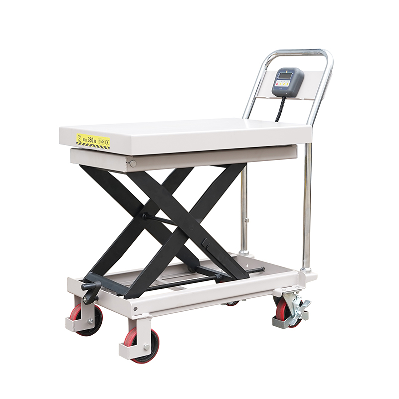 Carrello pesatore con piattaforma elevatrice manuale CPT300